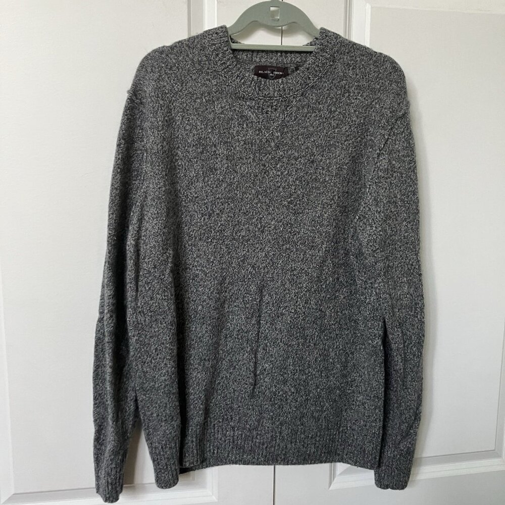 Black Brown 1826 Sweater Mens‎ L Lux Lambswool Blend Heathered Black